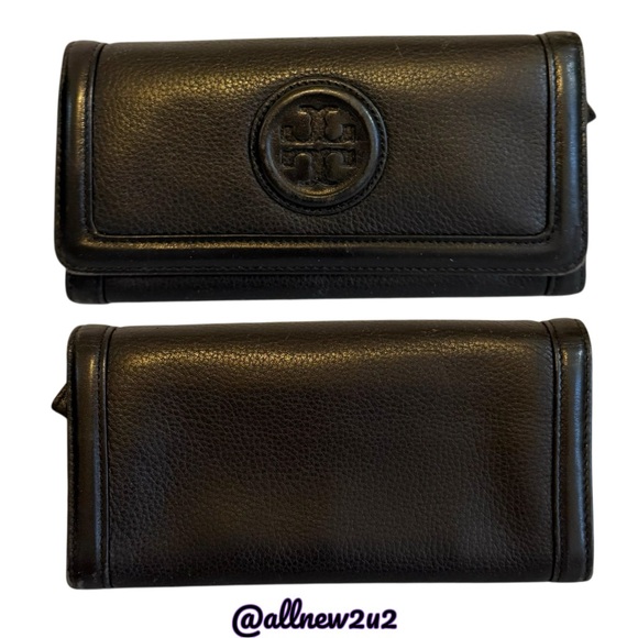 Tory Burch Chelsea 2 pc Set Slouchy Leather Tote Wallet Pebble Leather Host Pick - Picture 5 of 11